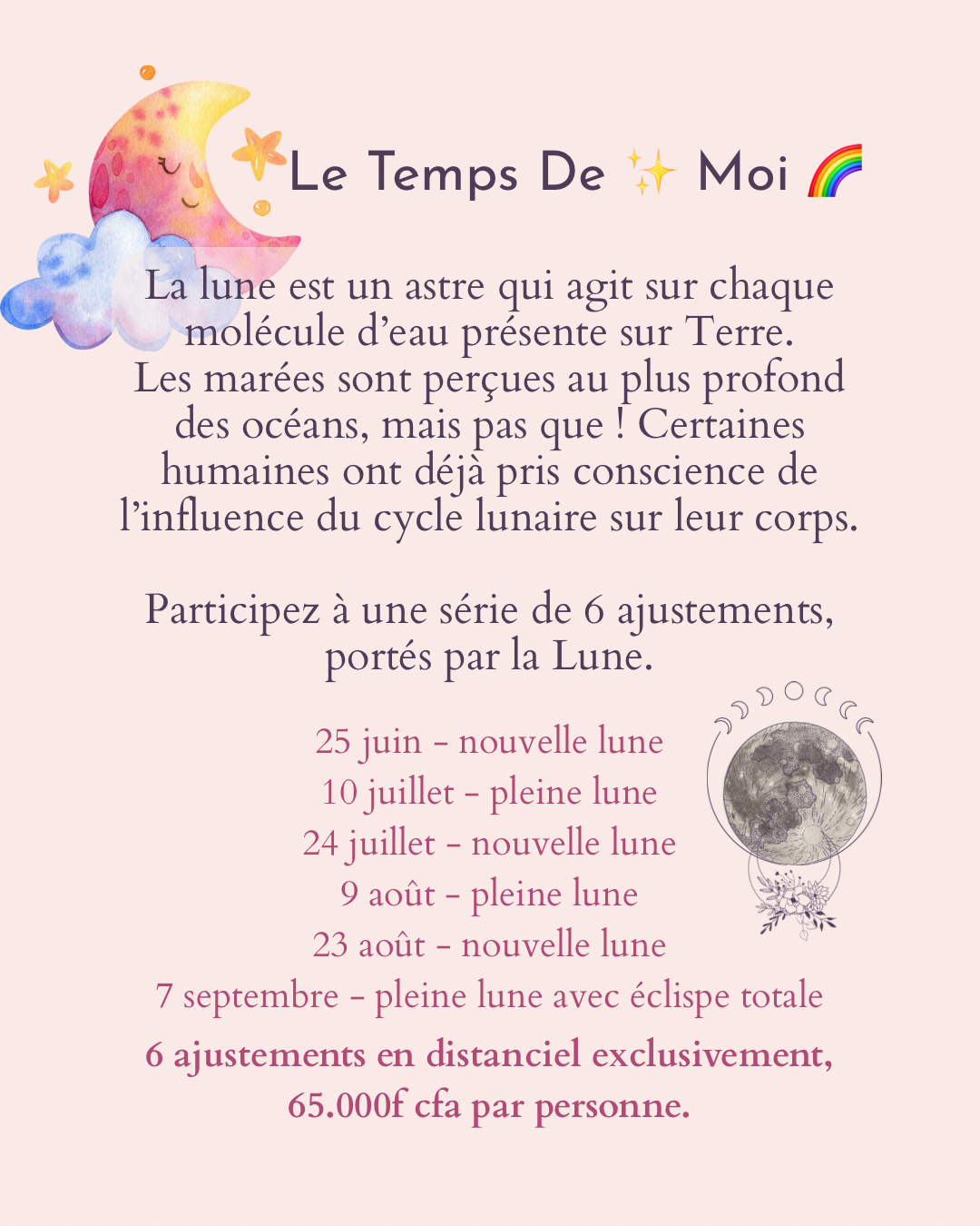 Atelier le temps de moi planning